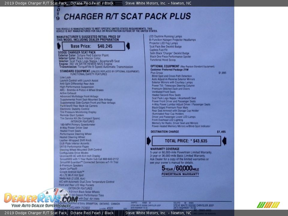 2019 Dodge Charger R/T Scat Pack Octane Red Pearl / Black Photo #33