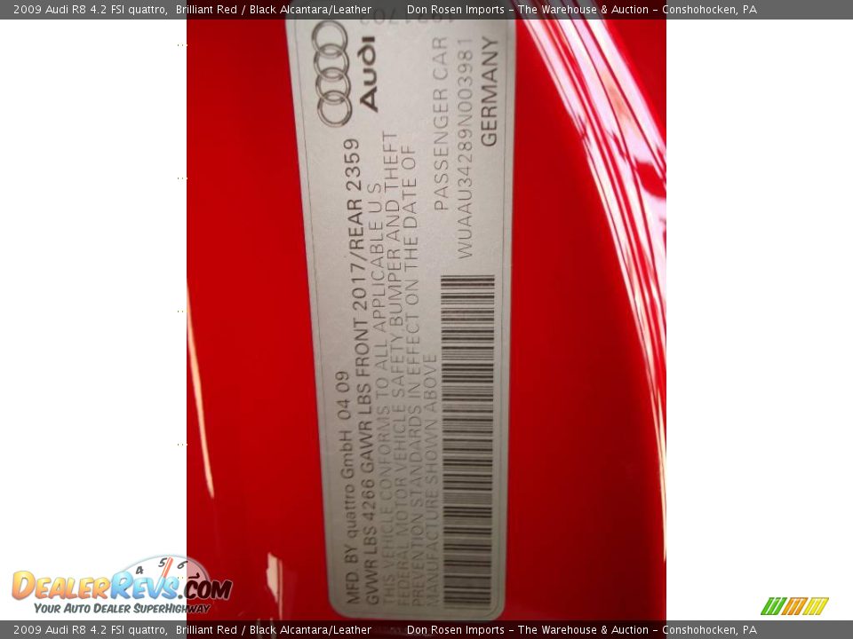 2009 Audi R8 4.2 FSI quattro Brilliant Red / Black Alcantara/Leather Photo #33