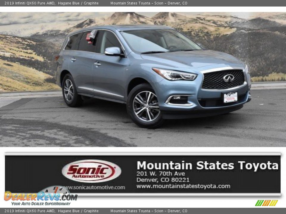 2019 Infiniti QX60 Pure AWD Hagane Blue / Graphite Photo #1