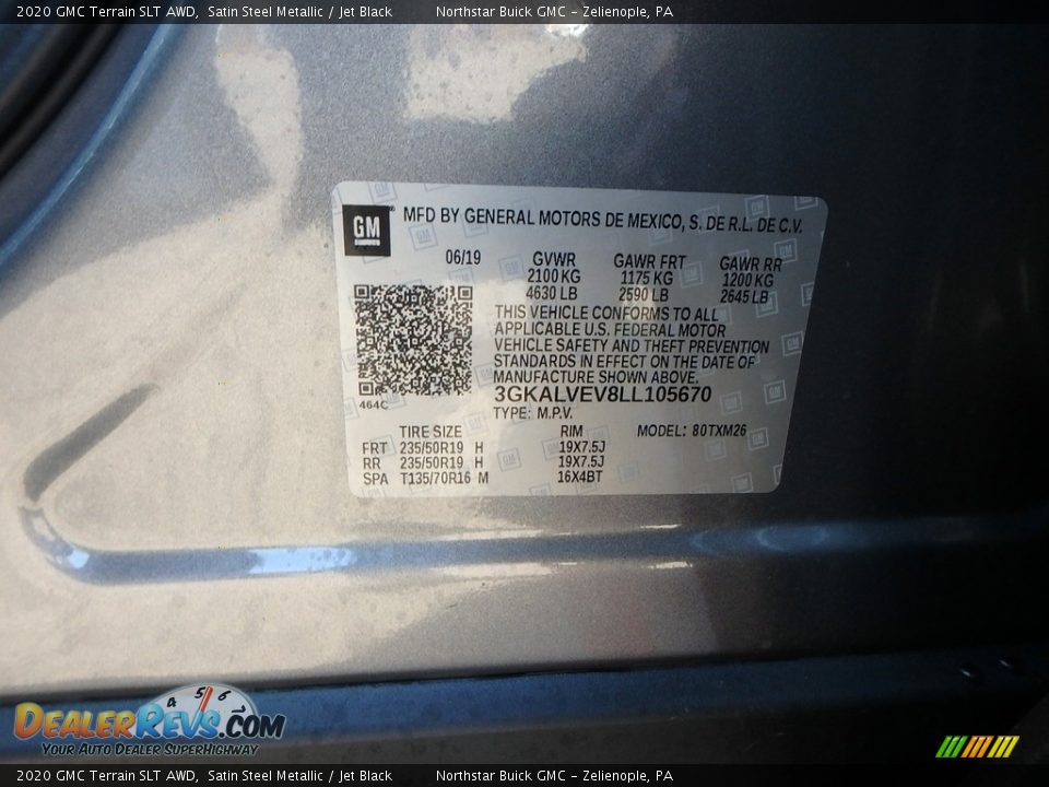 2020 GMC Terrain SLT AWD Satin Steel Metallic / Jet Black Photo #11