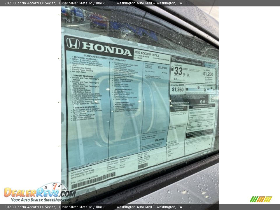 2020 Honda Accord LX Sedan Lunar Silver Metallic / Black Photo #15