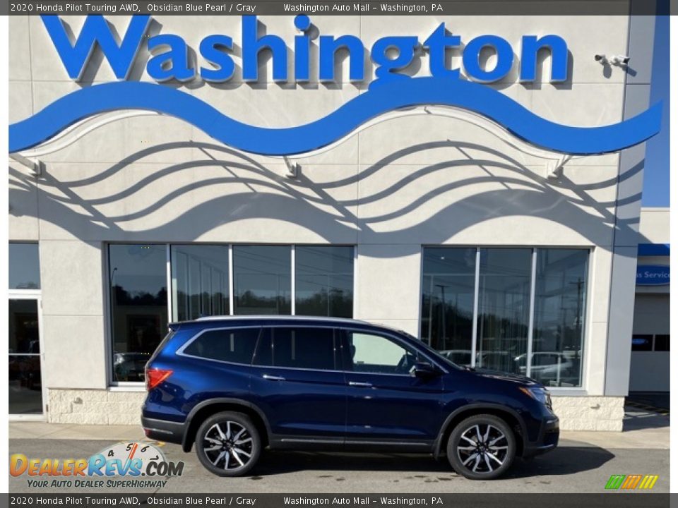 2020 Honda Pilot Touring AWD Obsidian Blue Pearl / Gray Photo #1