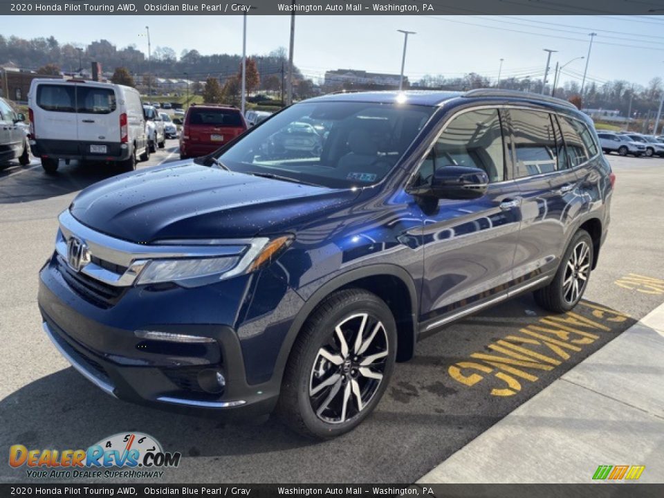 2020 Honda Pilot Touring AWD Obsidian Blue Pearl / Gray Photo #4