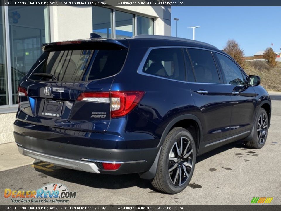 2020 Honda Pilot Touring AWD Obsidian Blue Pearl / Gray Photo #7