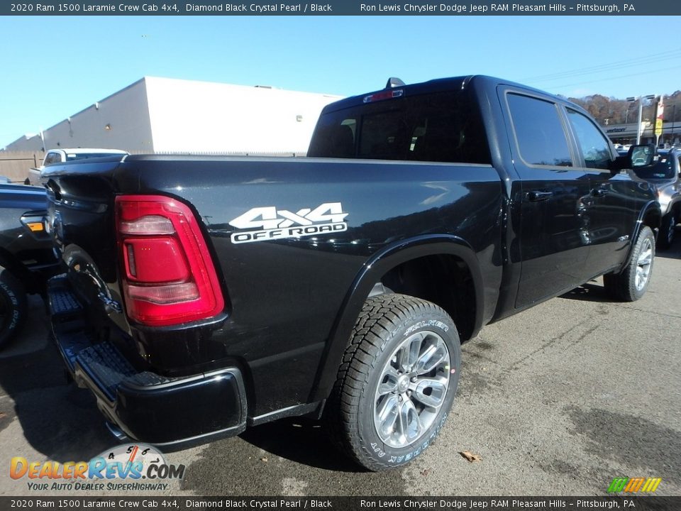 2020 Ram 1500 Laramie Crew Cab 4x4 Diamond Black Crystal Pearl / Black Photo #6
