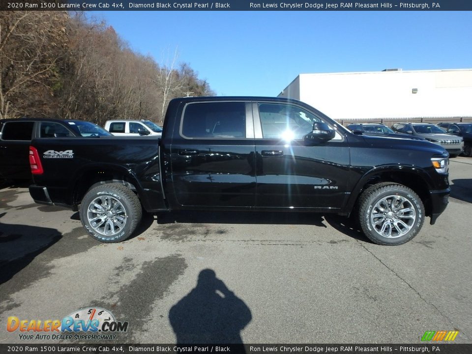 2020 Ram 1500 Laramie Crew Cab 4x4 Diamond Black Crystal Pearl / Black Photo #7