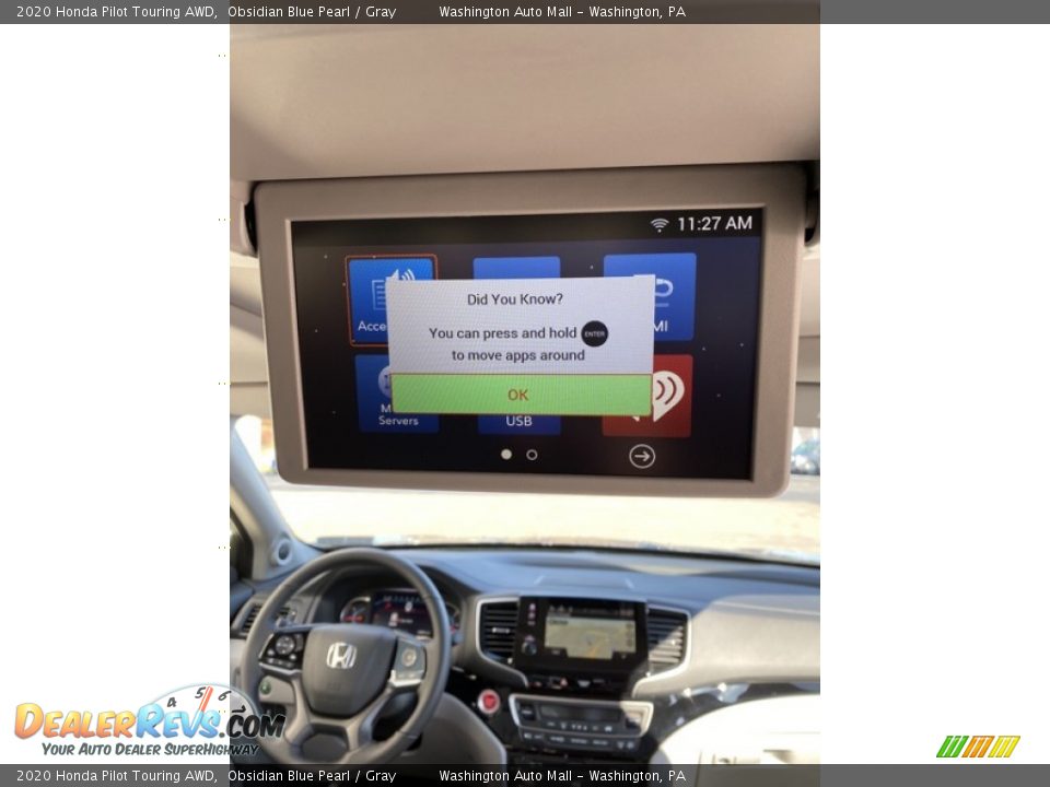 2020 Honda Pilot Touring AWD Obsidian Blue Pearl / Gray Photo #34