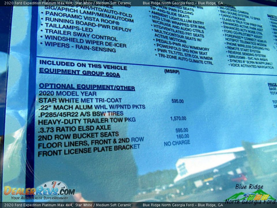 2020 Ford Expedition Platinum Max 4x4 Star White / Medium Soft Ceramic Photo #31