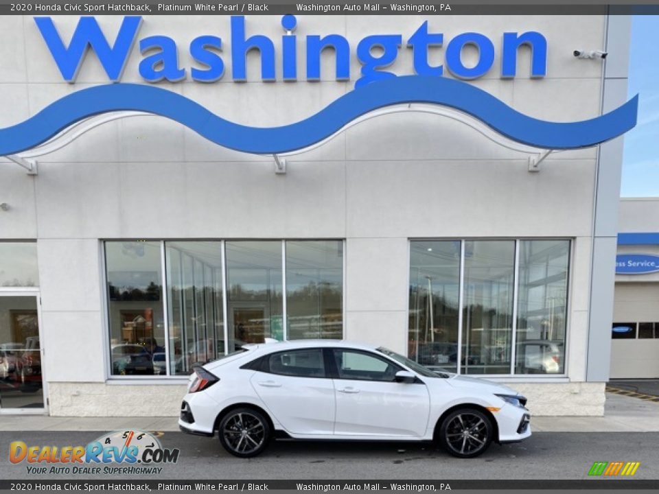 2020 Honda Civic Sport Hatchback Platinum White Pearl / Black Photo #1