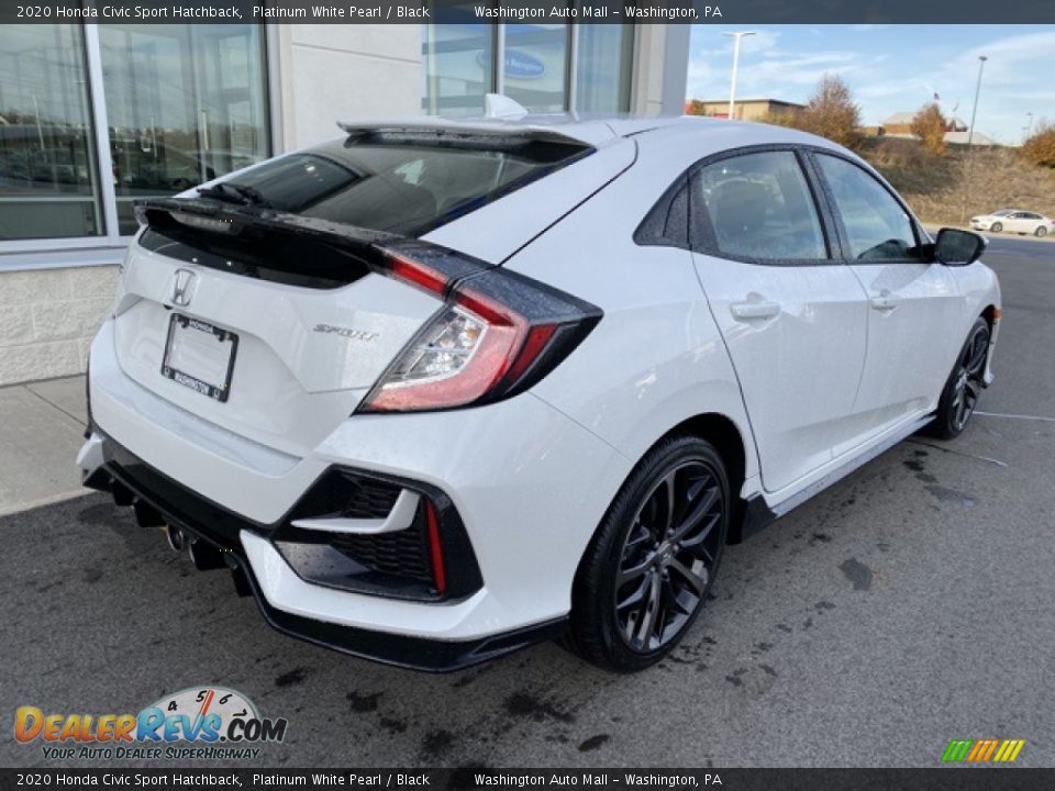 2020 Honda Civic Sport Hatchback Platinum White Pearl / Black Photo #7
