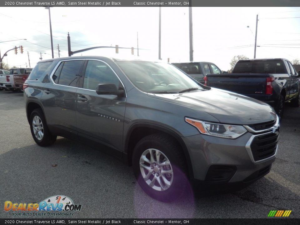 2020 Chevrolet Traverse LS AWD Satin Steel Metallic / Jet Black Photo #3