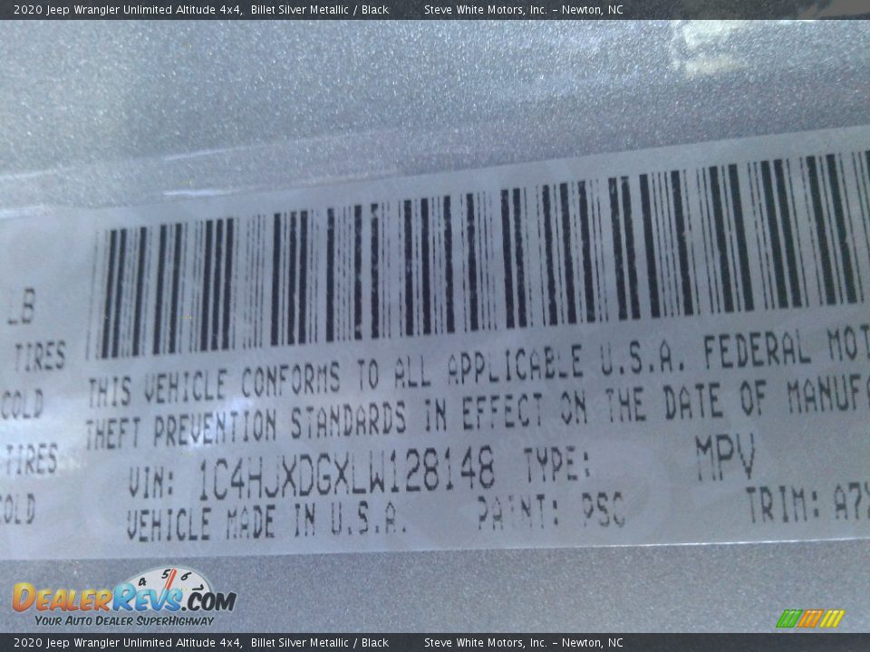 2020 Jeep Wrangler Unlimited Altitude 4x4 Billet Silver Metallic / Black Photo #27