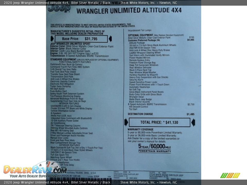 2020 Jeep Wrangler Unlimited Altitude 4x4 Billet Silver Metallic / Black Photo #28