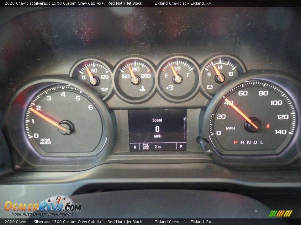 2020 Chevrolet Silverado 1500 Custom Crew Cab 4x4 Red Hot / Jet Black Photo #26