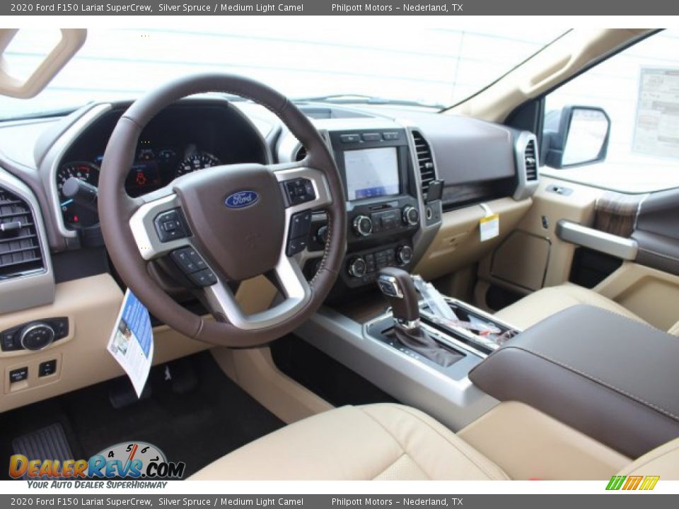 Medium Light Camel Interior - 2020 Ford F150 Lariat SuperCrew Photo #23