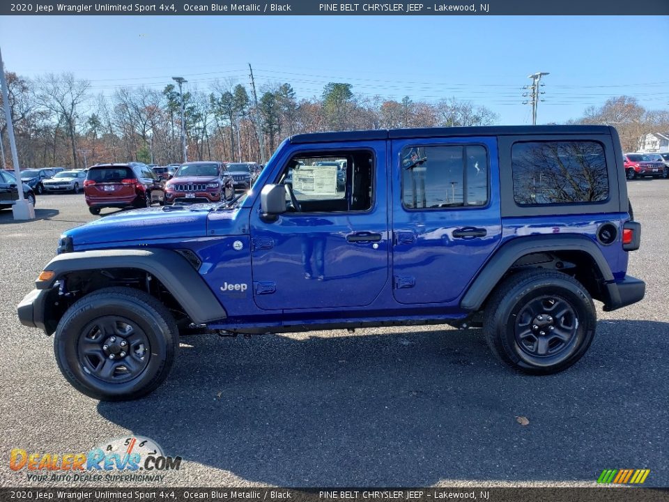 2020 Jeep Wrangler Unlimited Sport 4x4 Ocean Blue Metallic / Black Photo #3
