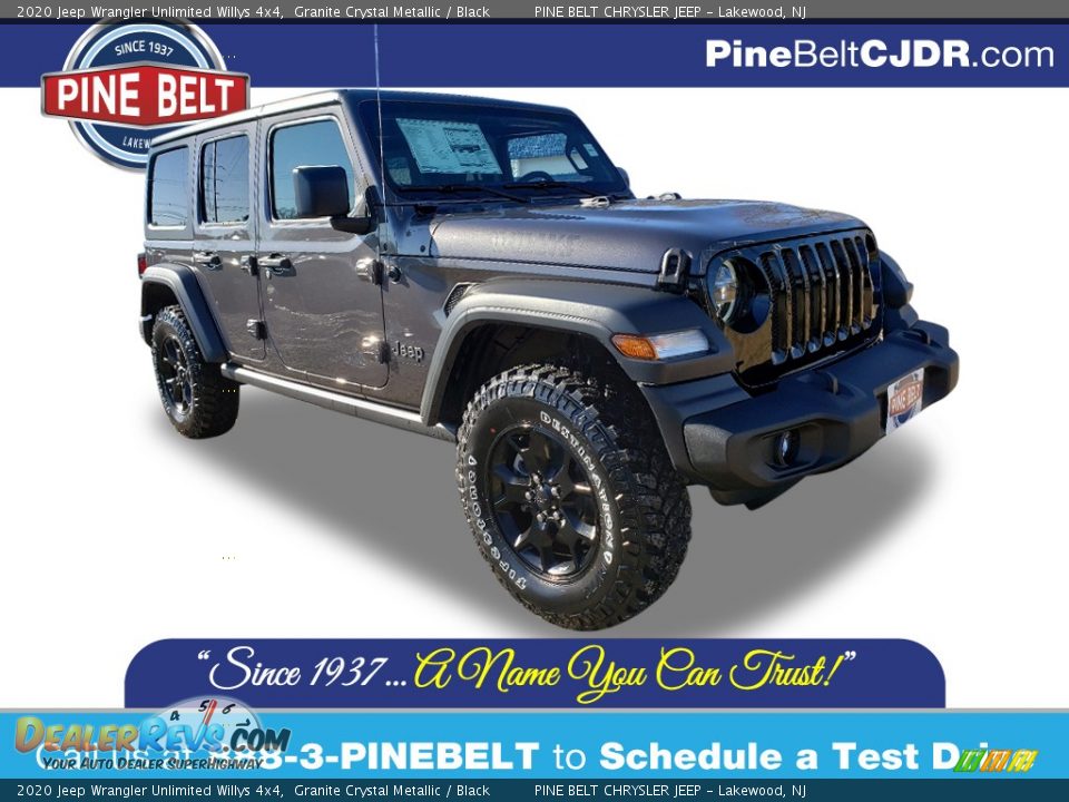 2020 Jeep Wrangler Unlimited Willys 4x4 Granite Crystal Metallic / Black Photo #1