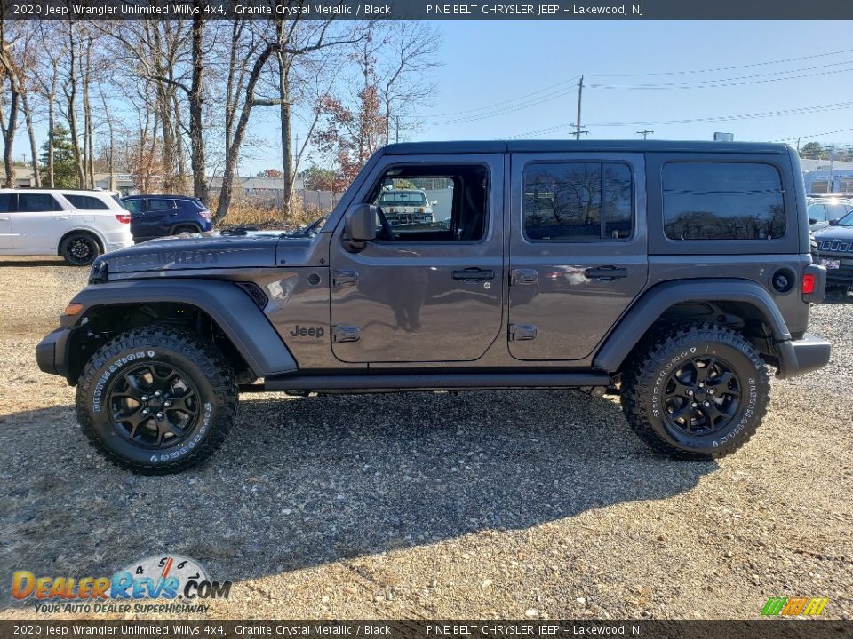 2020 Jeep Wrangler Unlimited Willys 4x4 Granite Crystal Metallic / Black Photo #3