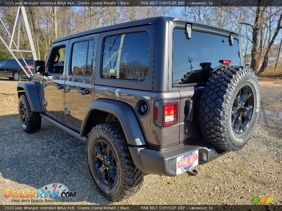 2020 Jeep Wrangler Unlimited Willys 4x4 Granite Crystal Metallic / Black Photo #4