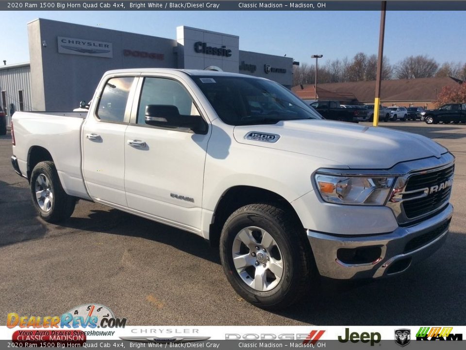 2020 Ram 1500 Big Horn Quad Cab 4x4 Bright White / Black/Diesel Gray Photo #1