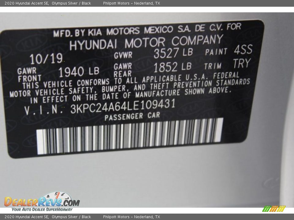 2020 Hyundai Accent SE Olympus Silver / Black Photo #25