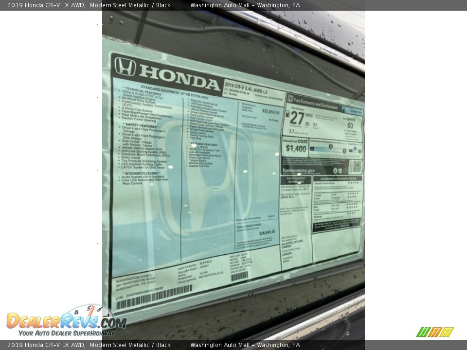2019 Honda CR-V LX AWD Modern Steel Metallic / Black Photo #15