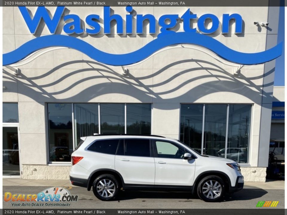 2020 Honda Pilot EX-L AWD Platinum White Pearl / Black Photo #1