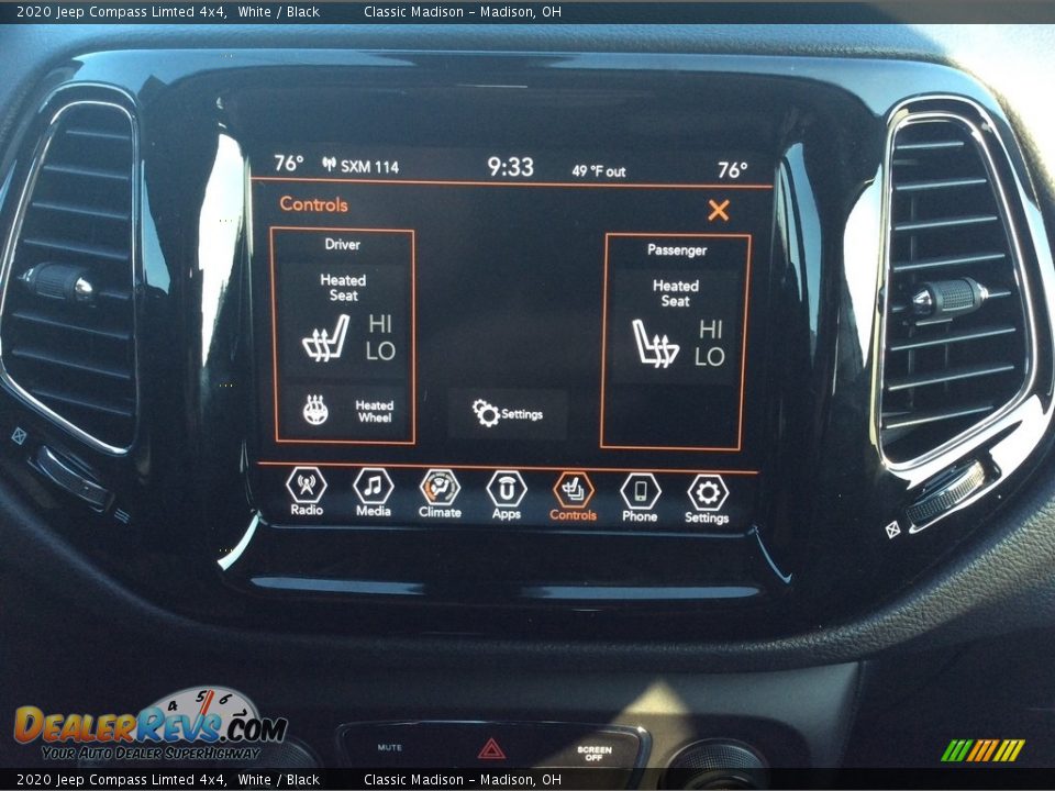 2020 Jeep Compass Limted 4x4 White / Black Photo #14