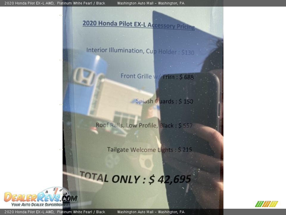 2020 Honda Pilot EX-L AWD Platinum White Pearl / Black Photo #15