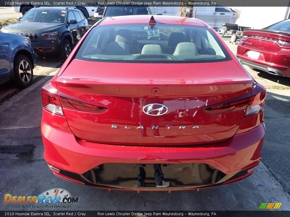 2019 Hyundai Elantra SEL Scarlet Red / Gray Photo #3
