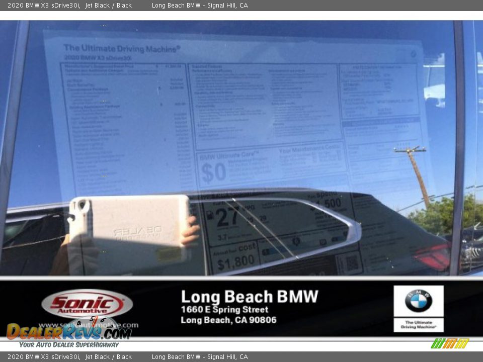 2020 BMW X3 sDrive30i Jet Black / Black Photo #10
