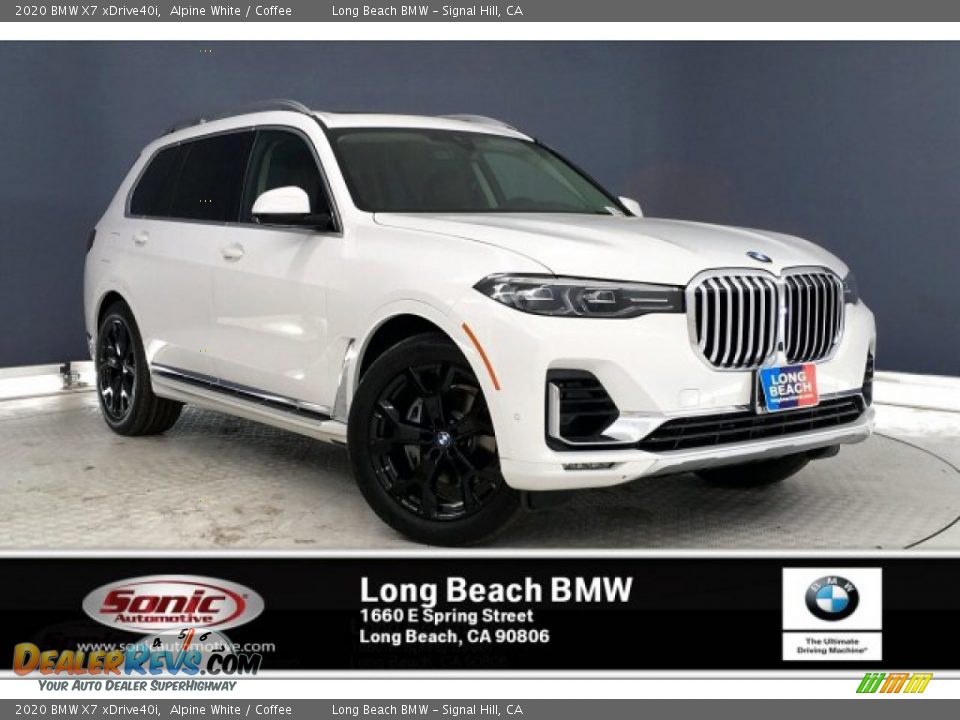 2020 BMW X7 xDrive40i Alpine White / Coffee Photo #1