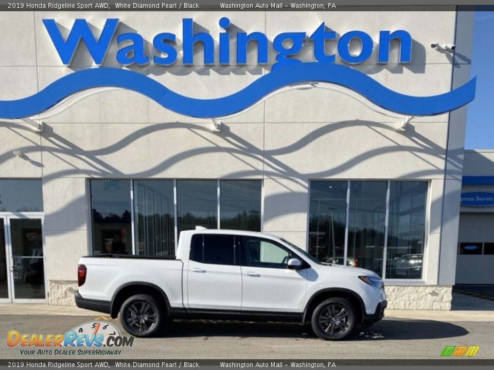 2019 Honda Ridgeline Sport AWD White Diamond Pearl / Black Photo #1