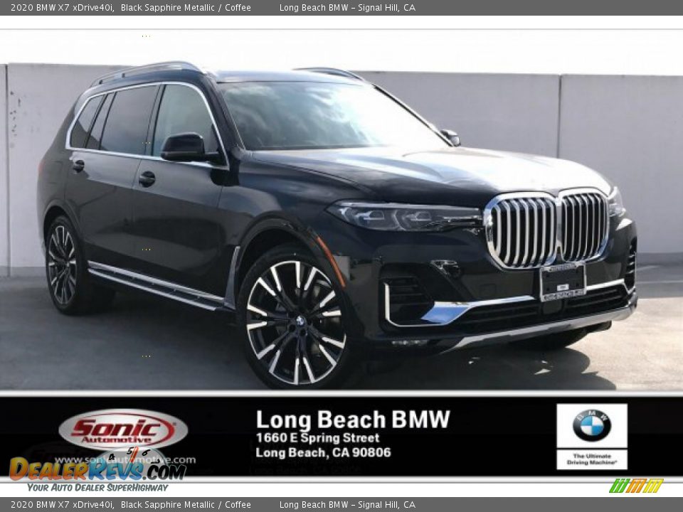 2020 BMW X7 xDrive40i Black Sapphire Metallic / Coffee Photo #1