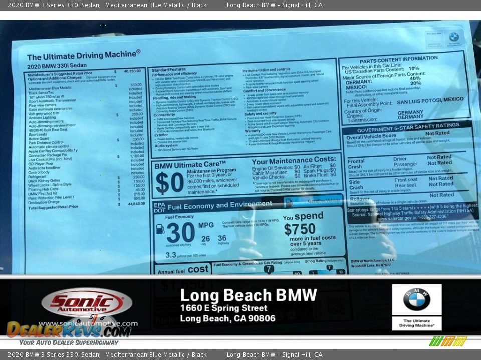 2020 BMW 3 Series 330i Sedan Mediterranean Blue Metallic / Black Photo #10