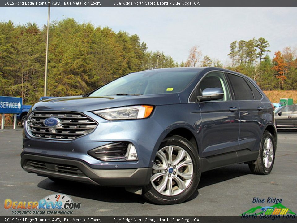 2019 Ford Edge Titanium AWD Blue Metallic / Ebony Photo #1