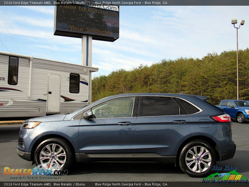 2019 Ford Edge Titanium AWD Blue Metallic / Ebony Photo #2