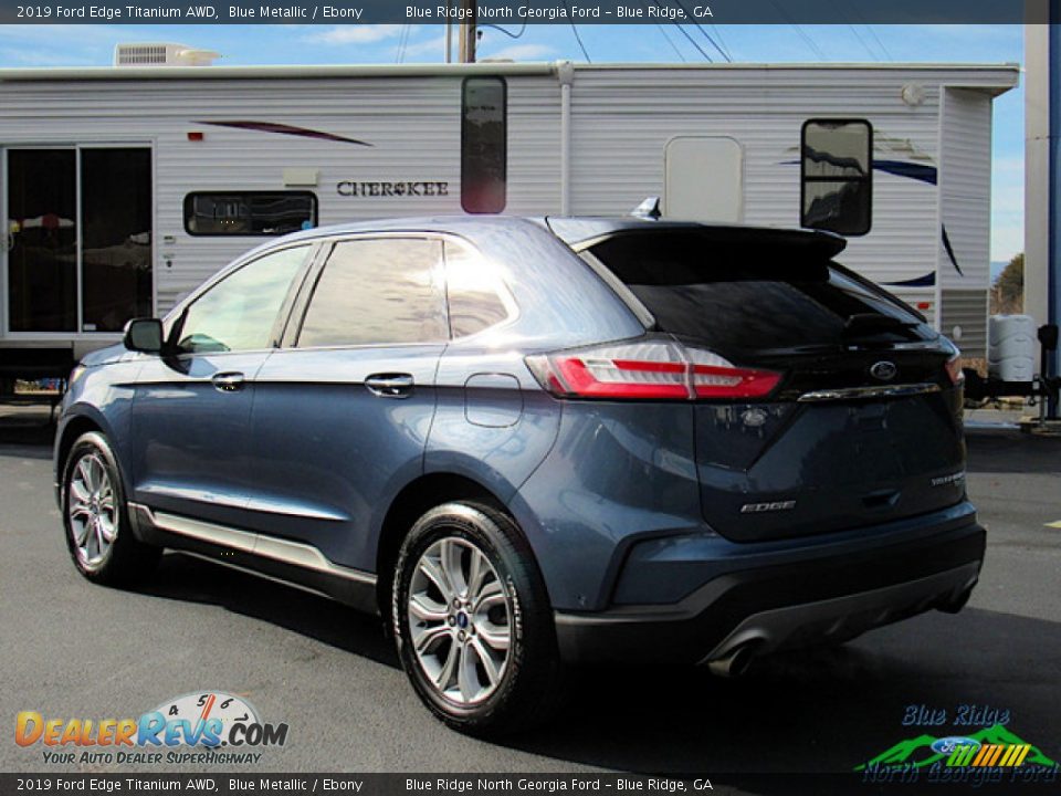 2019 Ford Edge Titanium AWD Blue Metallic / Ebony Photo #3
