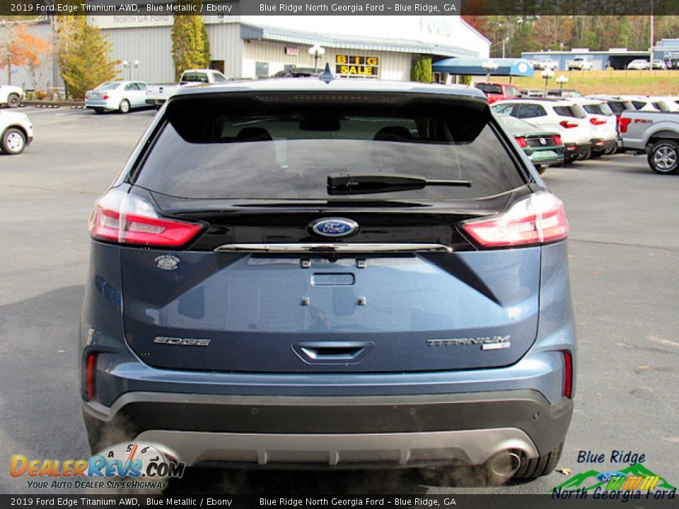2019 Ford Edge Titanium AWD Blue Metallic / Ebony Photo #4