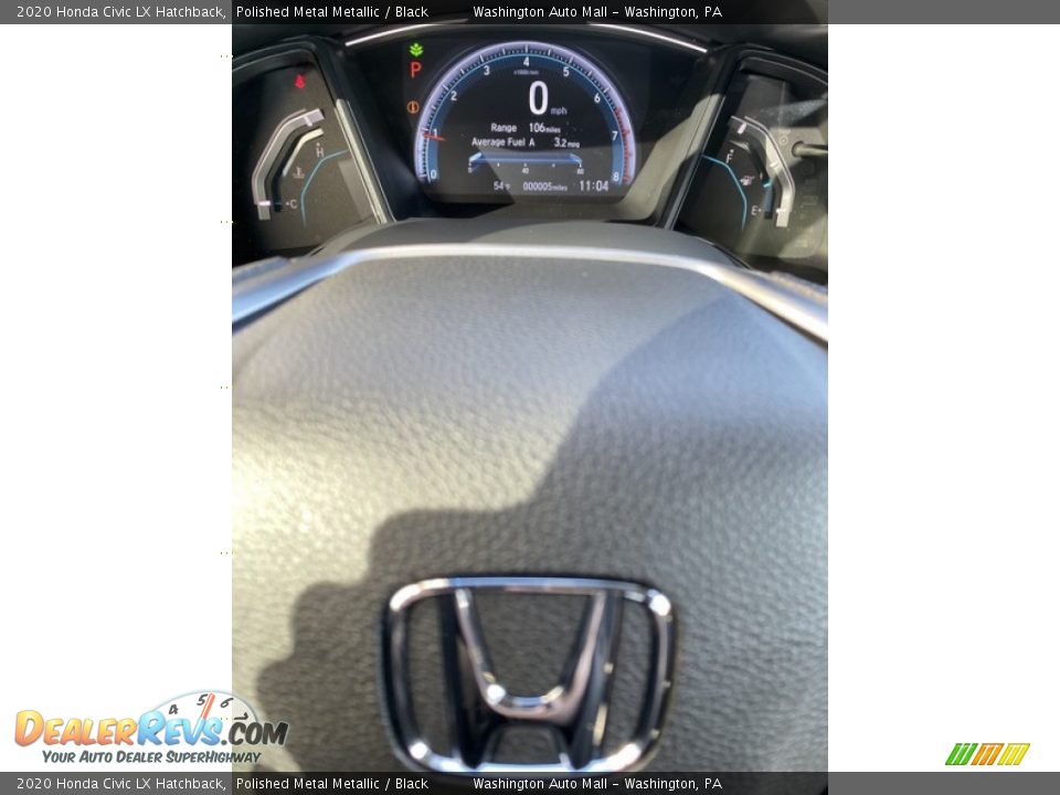 2020 Honda Civic LX Hatchback Polished Metal Metallic / Black Photo #29