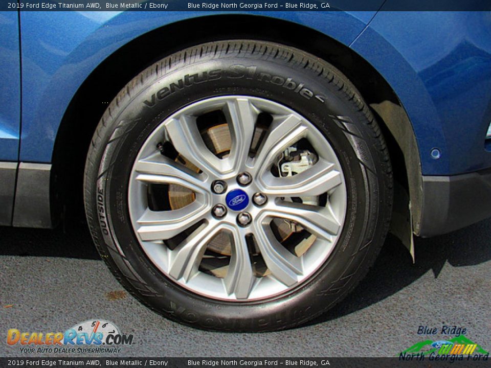 2019 Ford Edge Titanium AWD Blue Metallic / Ebony Photo #9