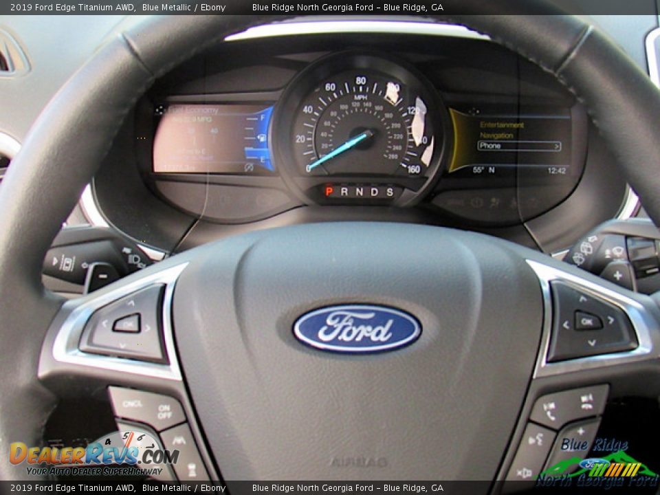 2019 Ford Edge Titanium AWD Blue Metallic / Ebony Photo #18