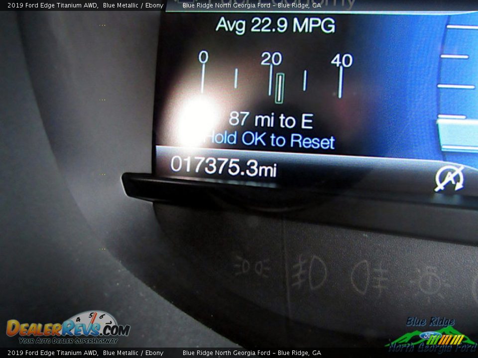 2019 Ford Edge Titanium AWD Blue Metallic / Ebony Photo #20