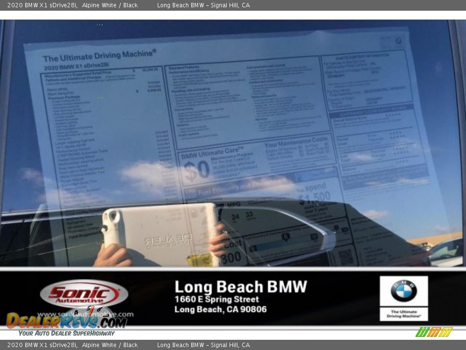 2020 BMW X1 sDrive28i Alpine White / Black Photo #10