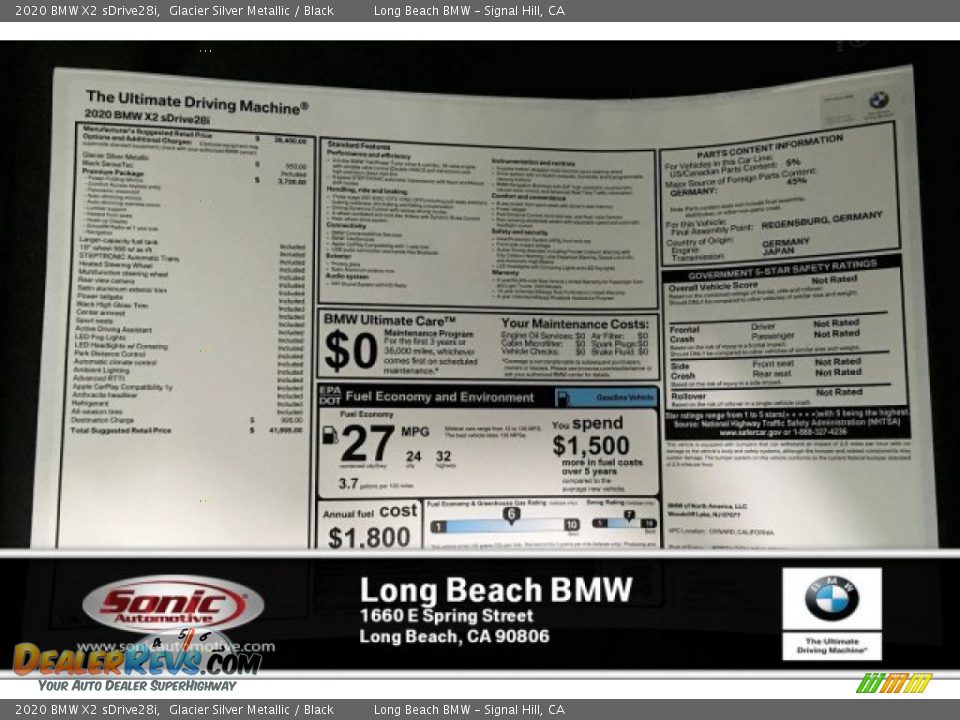 2020 BMW X2 sDrive28i Glacier Silver Metallic / Black Photo #10