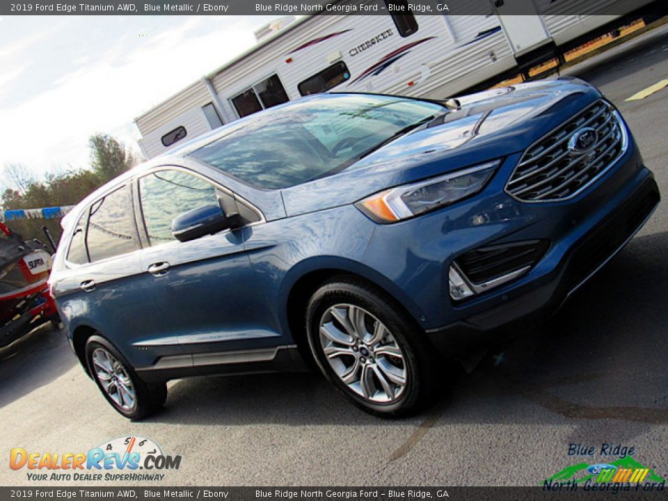 2019 Ford Edge Titanium AWD Blue Metallic / Ebony Photo #34