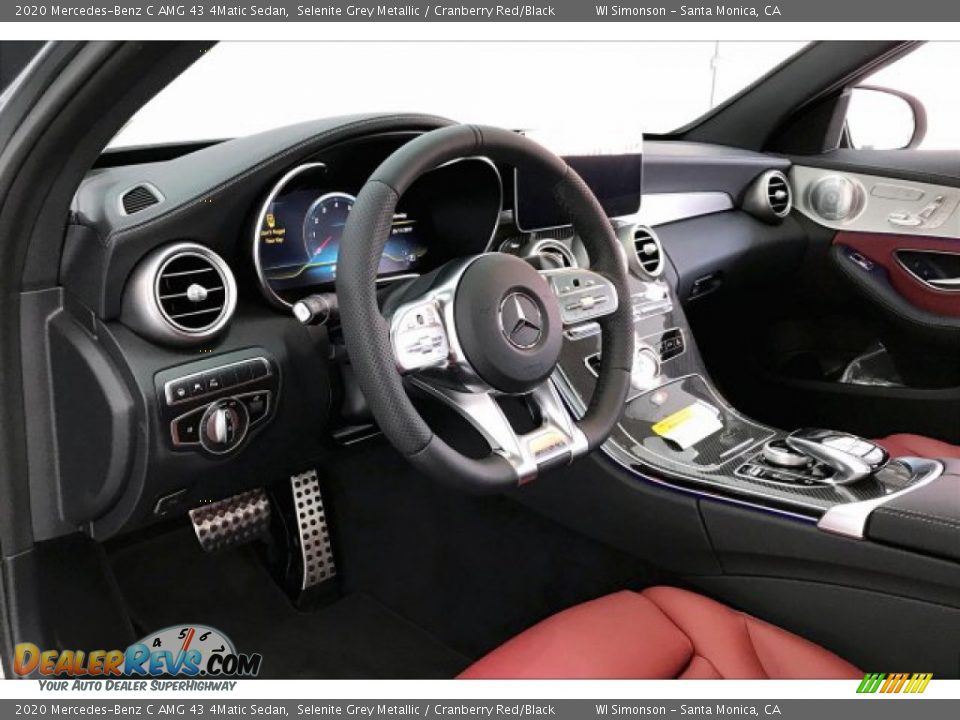 2020 Mercedes-Benz C AMG 43 4Matic Sedan Selenite Grey Metallic / Cranberry Red/Black Photo #22
