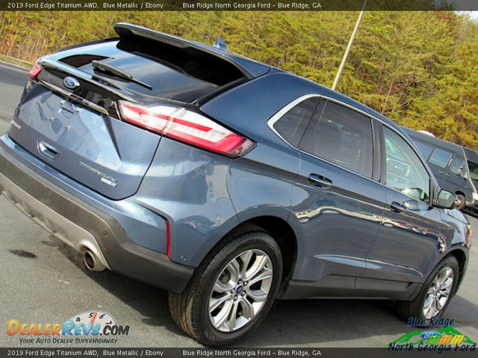 2019 Ford Edge Titanium AWD Blue Metallic / Ebony Photo #35