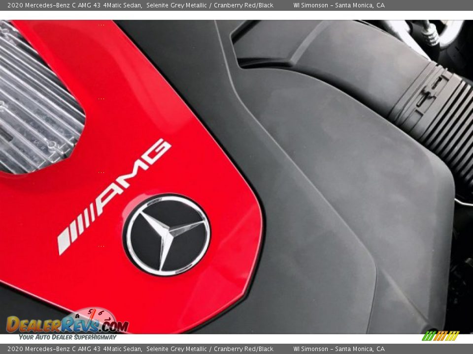 2020 Mercedes-Benz C AMG 43 4Matic Sedan Selenite Grey Metallic / Cranberry Red/Black Photo #31