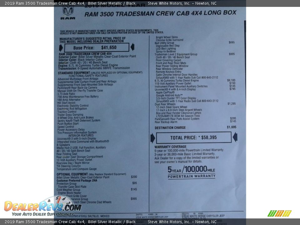 2019 Ram 3500 Tradesman Crew Cab 4x4 Billet Silver Metallic / Black Photo #29